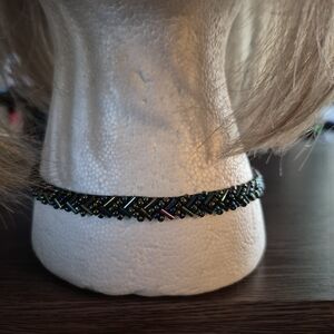 Iridescent Beaded Choker Necklace - Women Jewelry